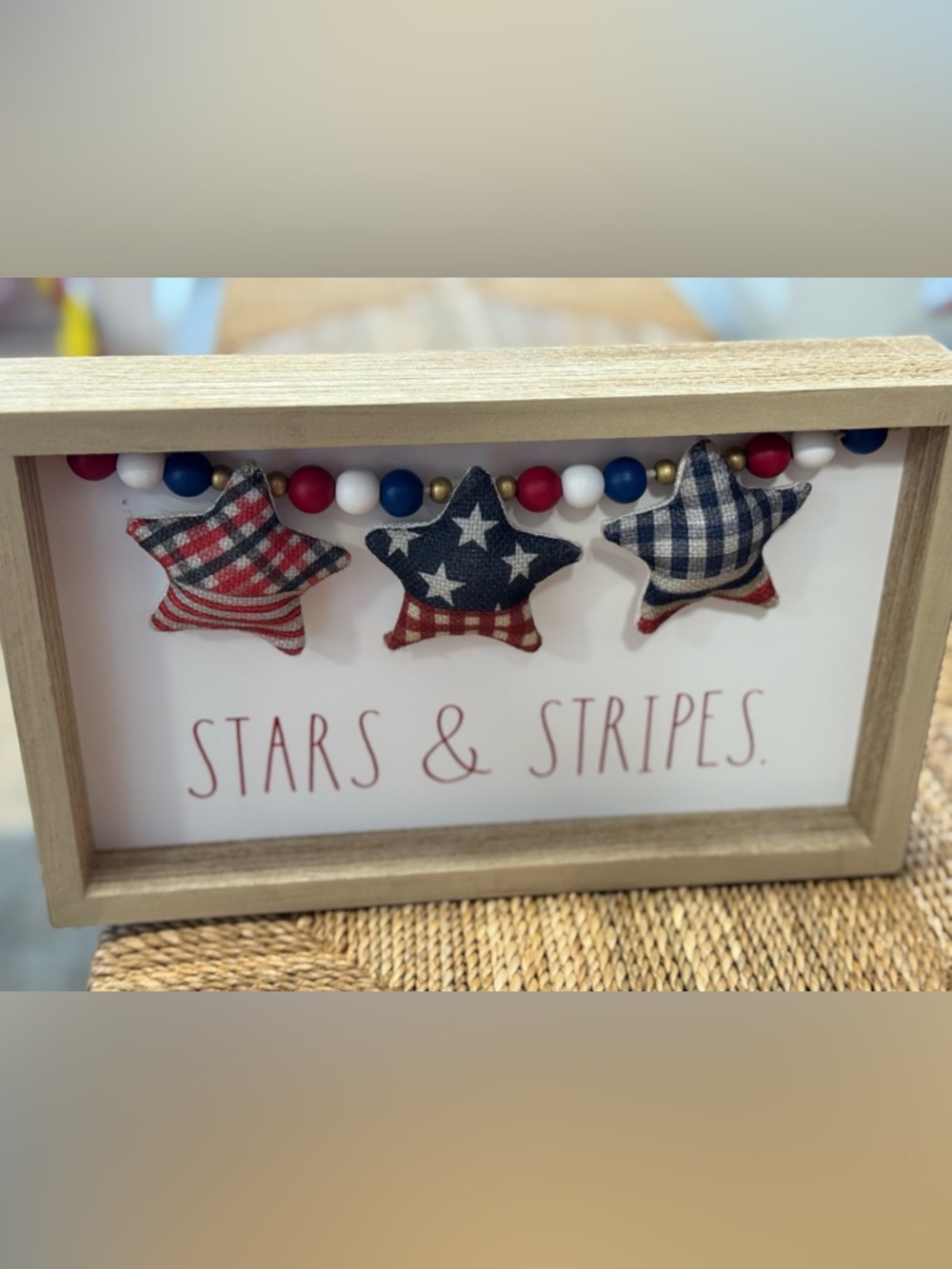 Rae Dunn Red White Blue Stars & Stripes Wall Accent